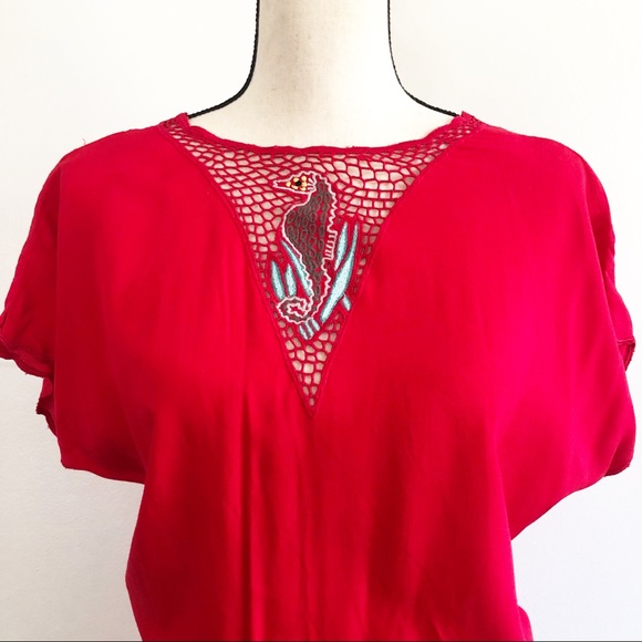 Vintage Romper with Seahorse Crochet Décolletage - Picture 2 of 10